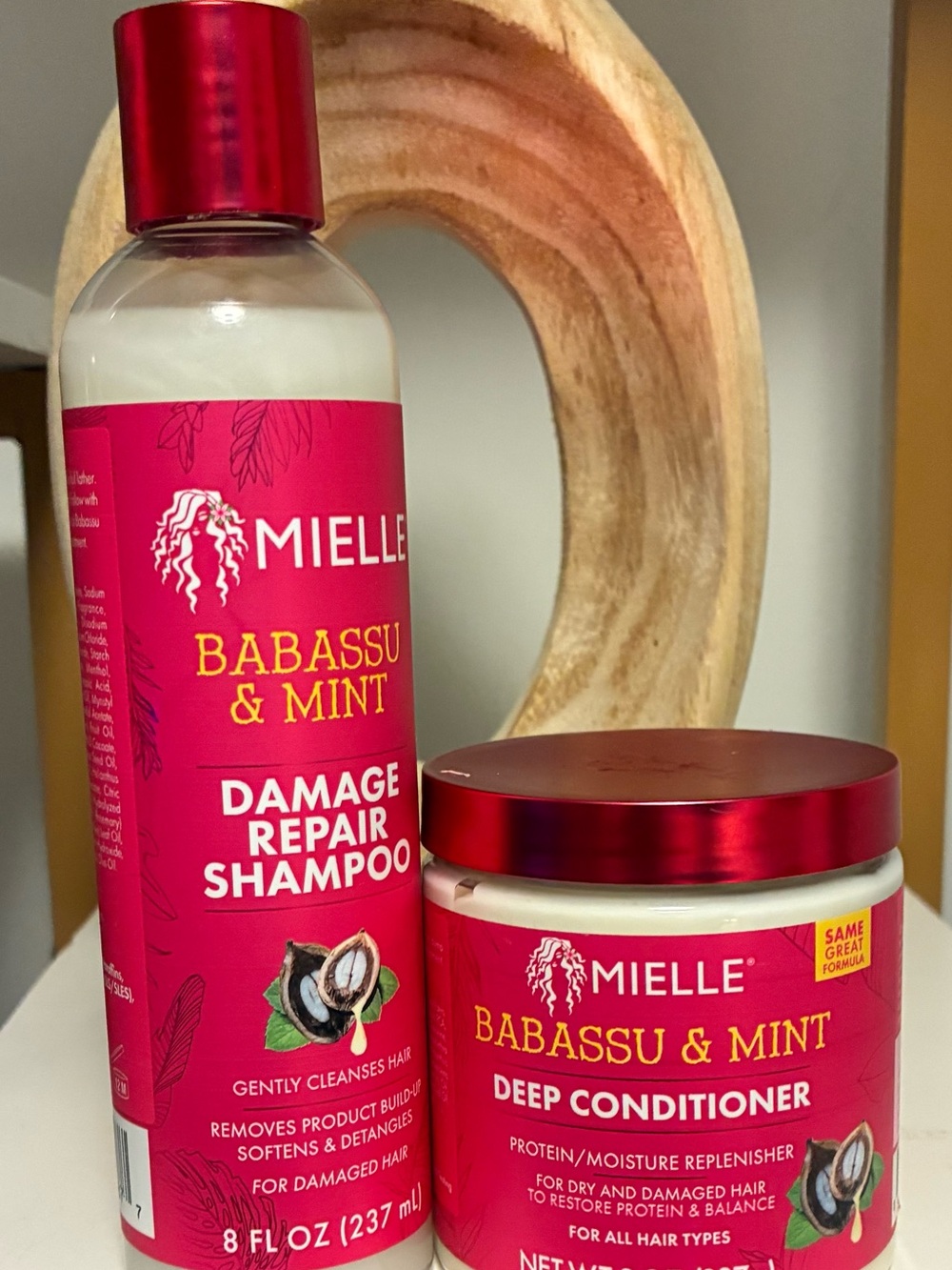 Mielle Babassu & Mint Damage Repair Shampoo Deep Conditioner 2pc Set NEW